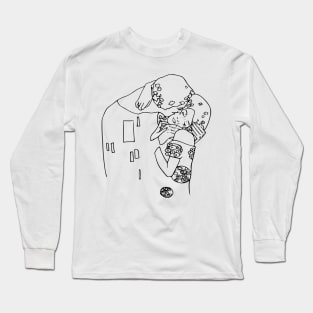 KLIMT - The Kiss (white background) Long Sleeve T-Shirt